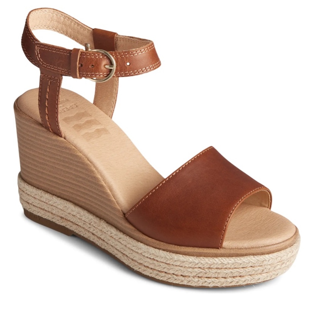 Sperry Fairwater Plush Wedge Tan Size 11